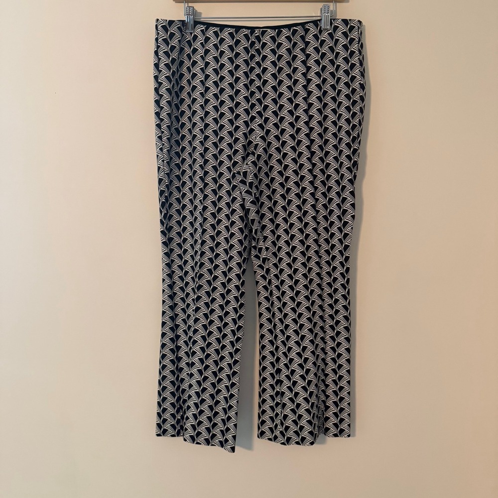 Maeve Anthropologie The Margot Pant Trousers Black White Geometric Women L
